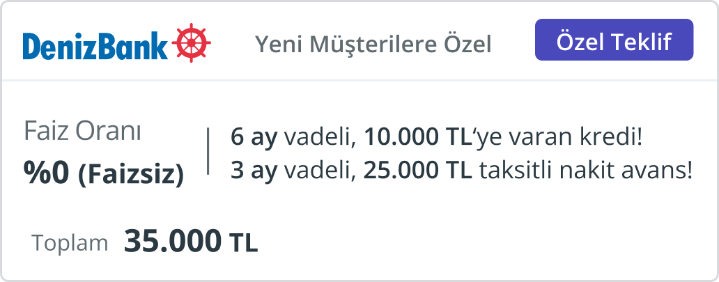 denizbank taksitli nakit avans