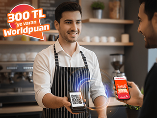 QR Kod İle Ödemelerinize Toplamda 300 TL Worldpuan!