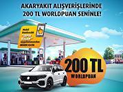 4 adet 1.000 TL ve Üzeri Akaryakıt Alışverişinize 200 TL Worldpuan!