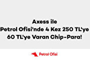 Axess ile Petrol Ofisi'nde 4 Kez 250 TL'ye 60 TL'ye Varan Chip-Para!